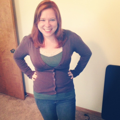For the first time, I'm happy with a picture of me slouching and just laughing (I didn't realize the husband had snapped at this moment). But I don't have to fake it with the "suck it in" and "reach your neck up high so the collar bones show" pose anymore. This is me! And I like it.