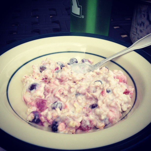 Blueberry strawberry oatmeal!